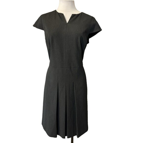 Brooks Brothers Dress 12 Gray Short Sleeve Stretch Career Church NWT $199 - Picture 1 of 12